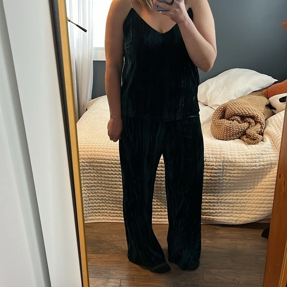 Rachel Zoe Wide Leg Velvet Tank Set NWT